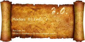 Hadas Olivér névjegykártya